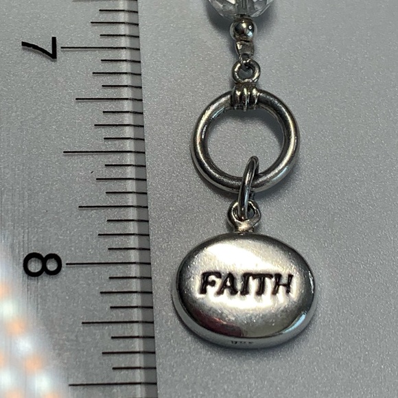 Silpada Rare Sterling Silver Sodalite Crystal FAITH Charm Toggle Clasp Bracelet - Picture 12 of 14